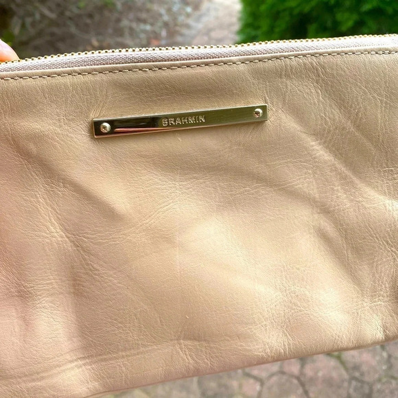 Brahmin Large Leather Wristlet, Tan - Picture 2 of 12